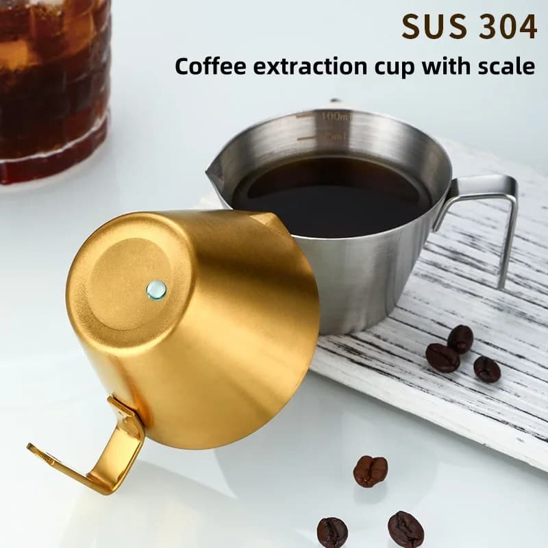 304 Edelstahl-Kaffeekonzentratbecher mit Skala, kleiner Milchmessbecher, Espressomessbecher, Küchenhelfer-Becher