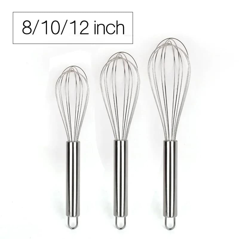 6/8/10/12 Zoll Schneebesen aus Edelstahl, Ballon-Draht-Handmixer zum Backen und Kochen von Sahne, Butter, Milch, Teig, Küchenhelfer