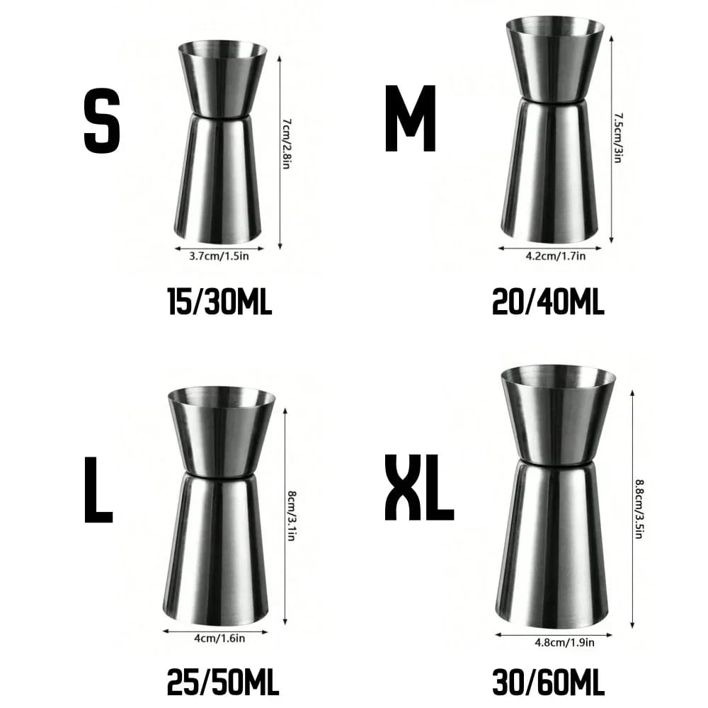 Messbecher aus Edelstahl, Cocktail-Shaker, Jigger, Doppel-Shot, Alkohol-Messbecher, Mischflasche, Party-Bar-Tool