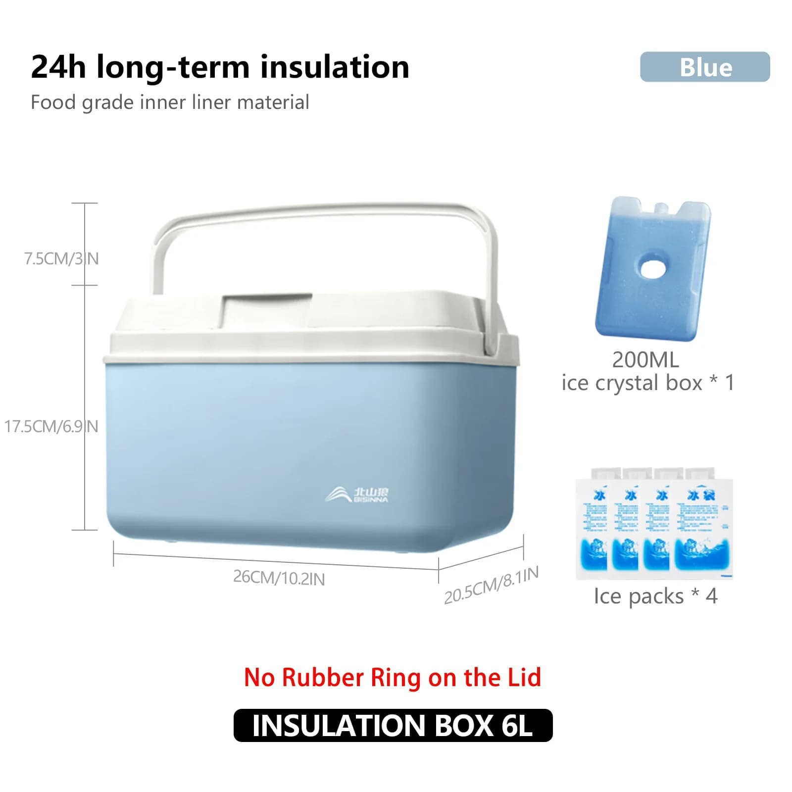 BISINNA Camping-Kühlbox 6L/9L/15L tragbare Kühlbox für Angeln, Auto-Kühlschrank, Outdoor, Strand, Angeln, Picknick, Grill, Eisbox