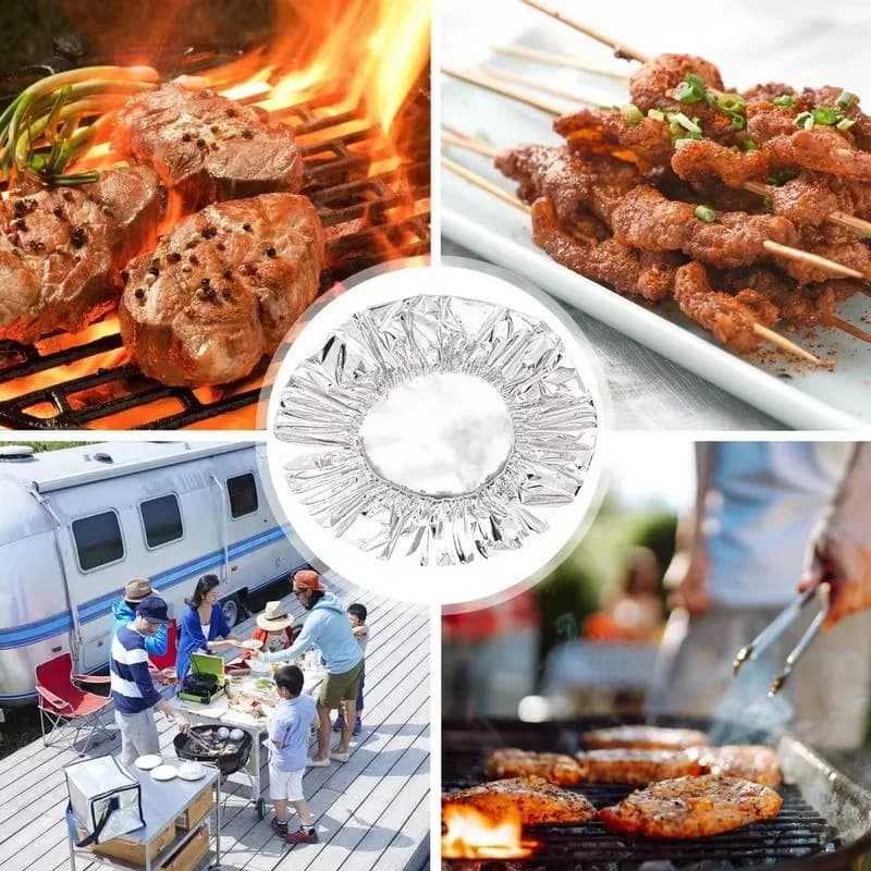10–60 Stück wiederverwendbare Alufolienschalen-Abdeckung, wärmeisolierend und wärmespeichernd, lebensmittelecht, für Ofen, Mitnahme und Picknick