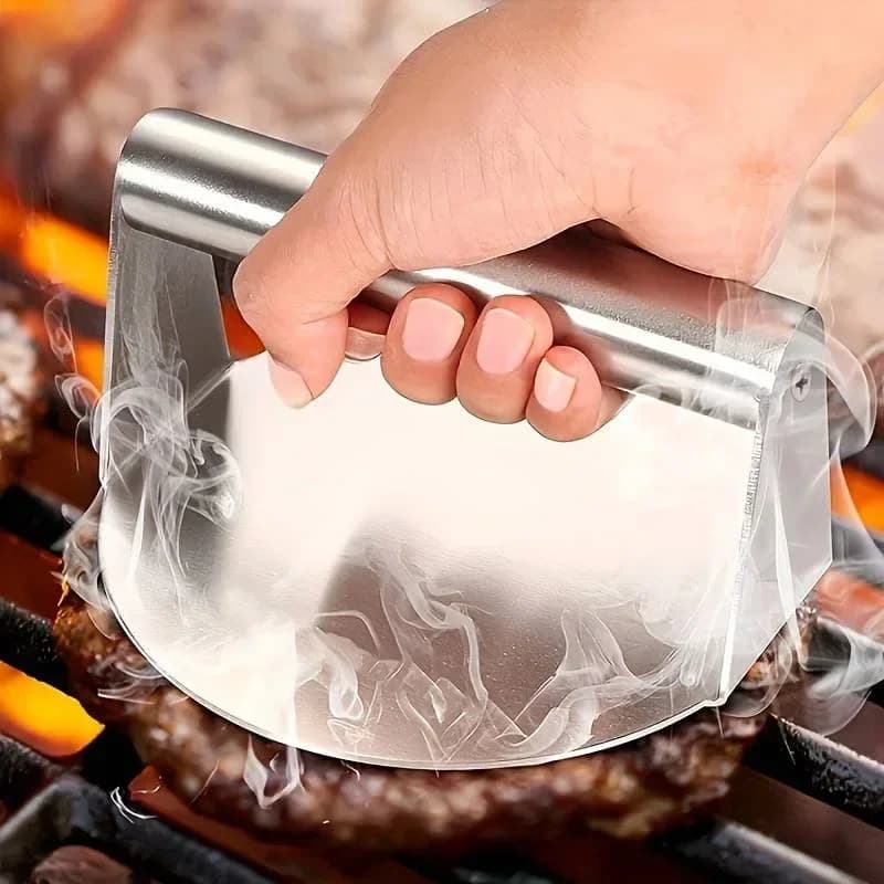 Neuer Smash-Burger-Presse aus Edelstahl | Robuste Patty-Presse & Zerdrückform für BBQ, Grillen, Küche (Antihaft)