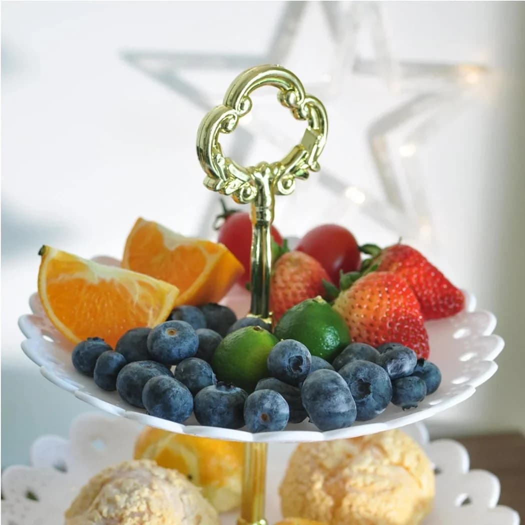 3-stufige Tortenständer, Obstplatte, Servierständer für Geburtstag, Party, Dessert, Hochzeit