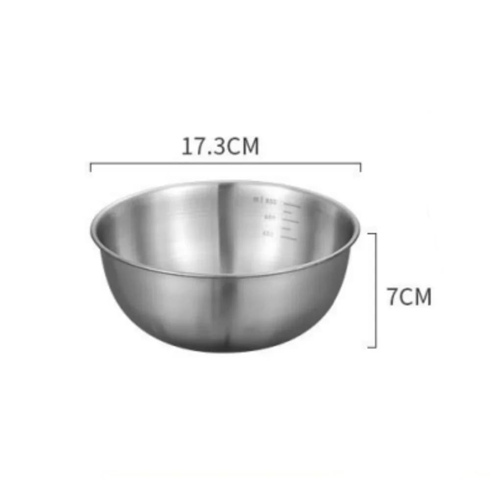 1-3 Edelstahl-Schüsselset mit Skala zum Kochen, Backen und zur Lebensmittelaufbewahrung, große Fassungsvermögen-Mischschüsseln für die Küche