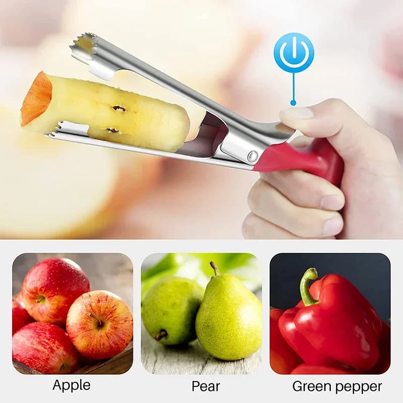 Premium-Apfelausstecher aus Edelstahl, Kernentferner für Äpfel und Birnen, Obstschneider, Entkerner, Slicer-Messer, Küchen-Gemüsewerkzeug