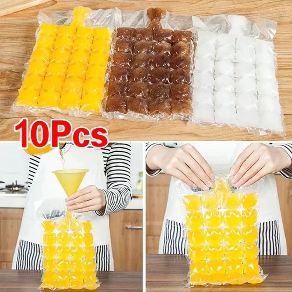 10-100pcs/pack Einweg-Eisbeutel, Gitter-Eiswürfelform für die Bar, selbstverschließender Eisbeutel, Eiswürfelbeutel, essbare Eiswürfel