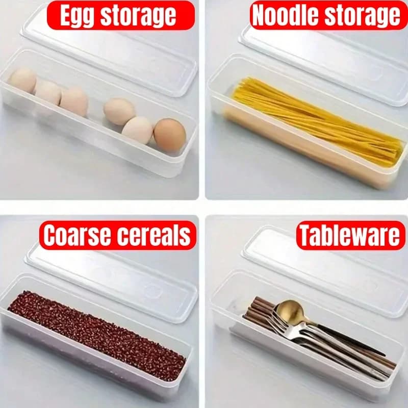 1/2/4 Stück Kühlschrank-Aufbewahrungsboxen mit Deckel, Frischebox aus Kunststoff, Küchenbox für Frühlingszwiebeln, Koriander, Eier, Nudeln, verschließbarer Behälter