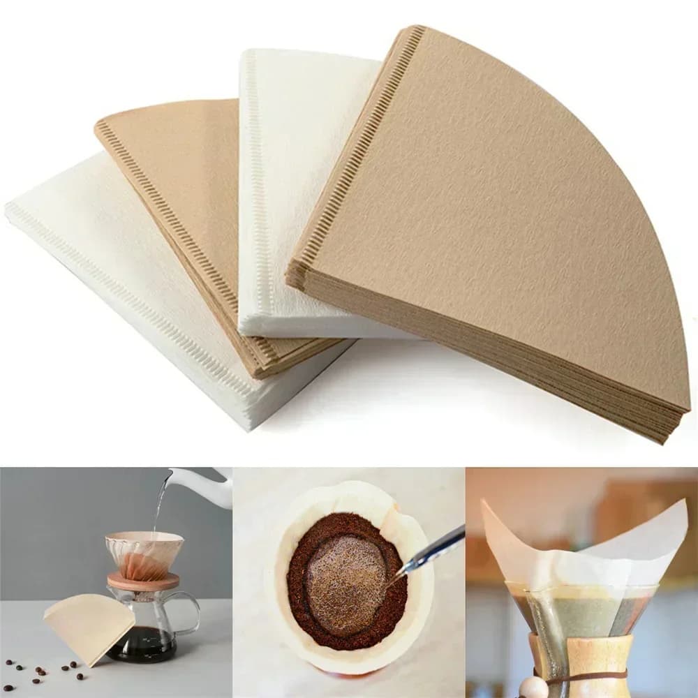 40/100Pcs V-Form Kaffeefilterpapier, ungebleicht, Einweg, lebensmittelecht, V60 Kaffeefilter für Pour-Over-Kaffeemaschine, Filterkaffee