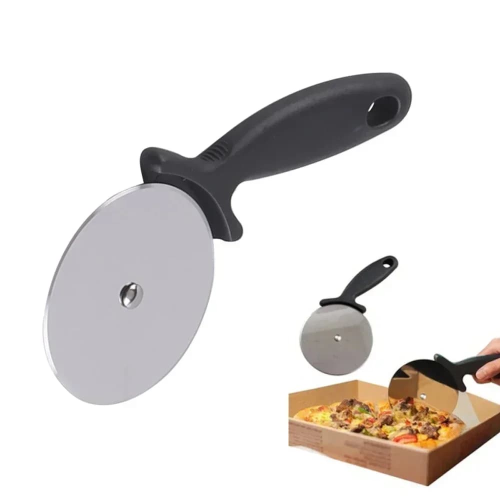 Neue Pizzaschneider Küchenzubehör Edelstahl Teigroller-Schneider Pizzamesser Keks-Kuchen-Rollrad Scherenschneider