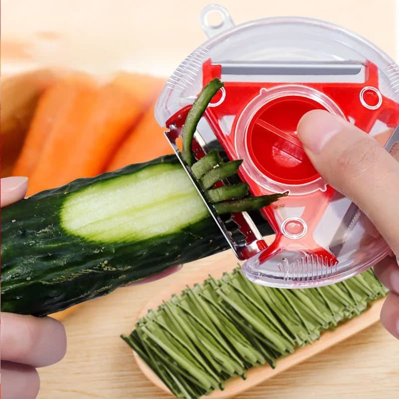 1/3PCS 3-in-1 Magic Trio Schäler-Set, Slicer, Shredder, Schäler, Julienne-Schneider, Multischälklinge, Zester, Reibe, Küchenwerkzeug-Zubehör