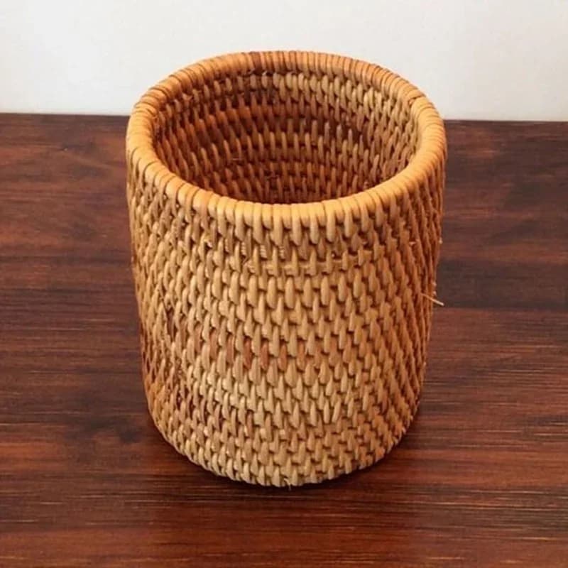 Rattan-Organizer für den Haushalt, Aufbewahrungsbox für Essstäbchen, Schaufeln, Löffel, Tischmesser und Gabeln