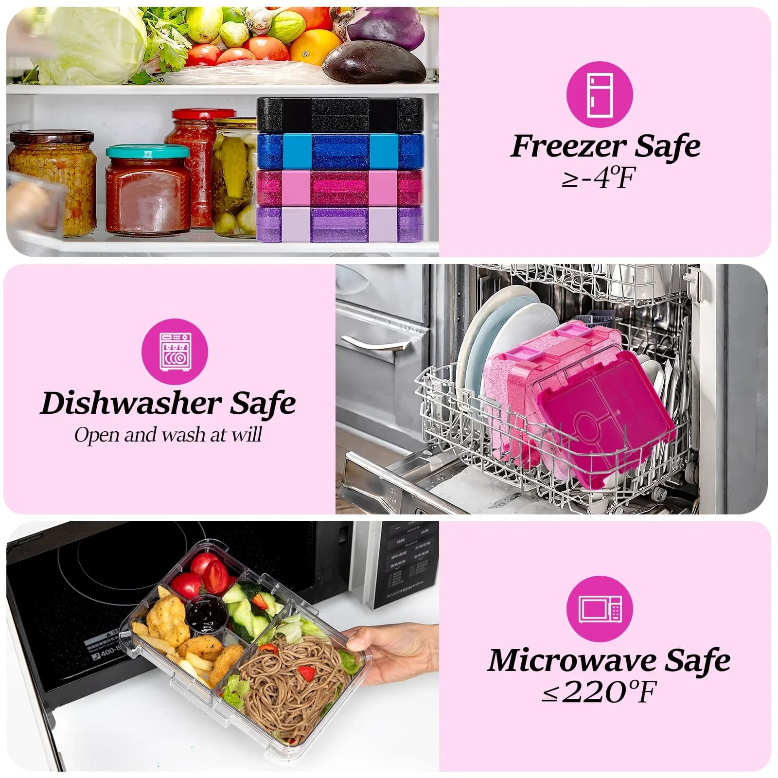 Tragbare, verschließbare Lunchbox, Bento-Box für Schüler, mikrowellengeeignet, für Schule und Büro, Behälter für Obst und Lebensmittel, mit Gabeln und Löffeln