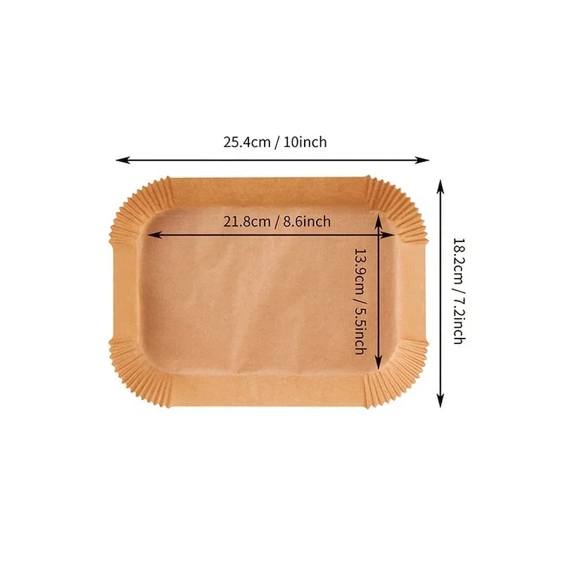 Einweg-Backpapier-Einlagen für Heißluftfritteusen, ölbeständig, wasserdicht, rund, quadratisch und rechteckig, Backpapier für Küche und Partybedarf