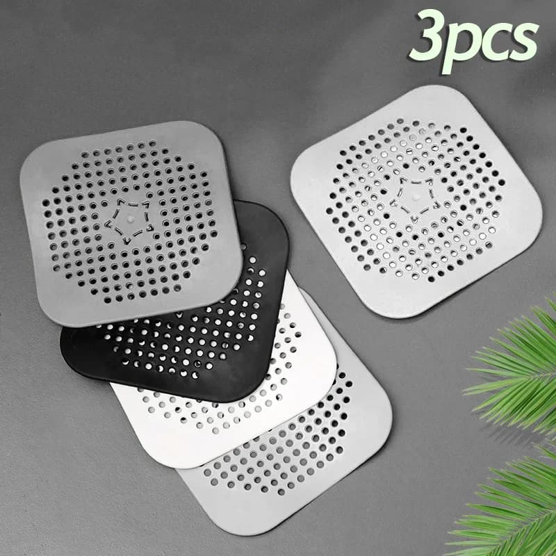 3PCS Haarfänger für Abfluss, Filter, Anti-Verstopfungs-Sieb, Silikon-Stöpsel für Badewanne, Dusche, Boden, Küche, Bad-Accessoire