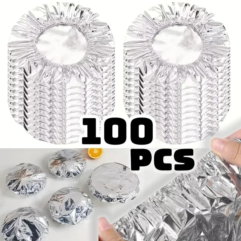 10/100pcs Aluminiumfolien-Abdeckung, hitzebeständiger Isolierdeckel für Schüsseln und Teller, hält Lebensmittel warm und frisch, Frischhaltefolie in Lebensmittelqualität
