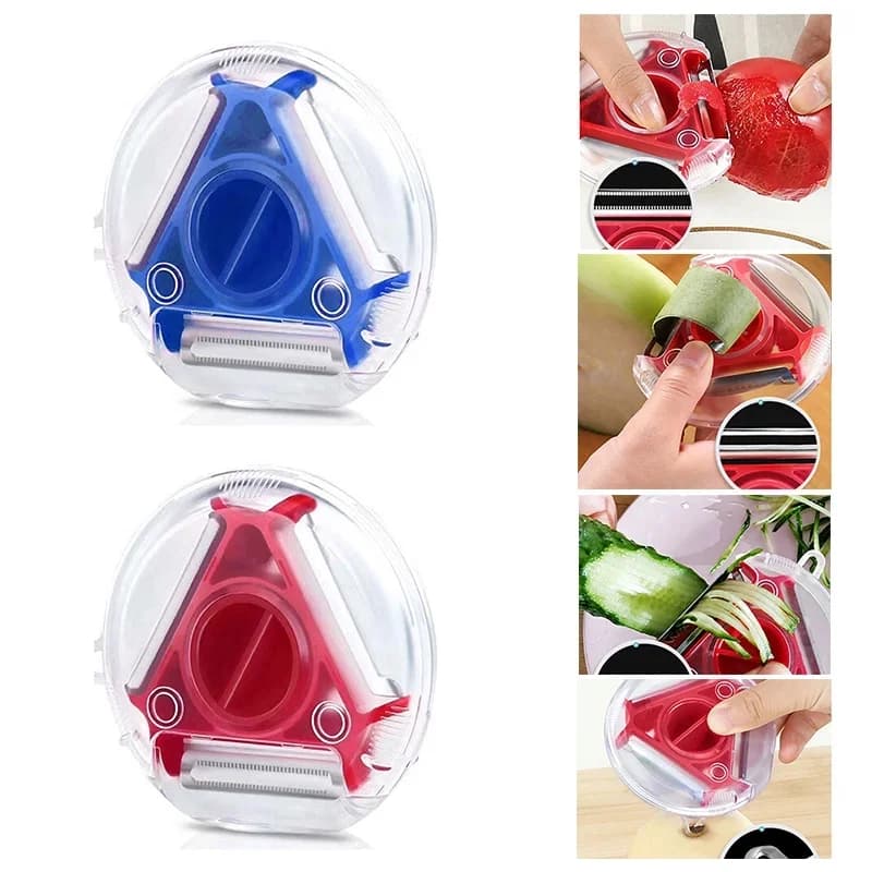 1/3PCS 3-in-1 Magic Trio Schäler-Set, Slicer, Shredder, Schäler, Julienne-Schneider, Multischälklinge, Zester, Reibe, Küchenwerkzeug-Zubehör