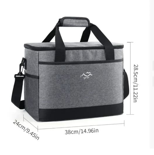 Quadratischer Kühlakku mit großem Fassungsvermögen, minimalistischer isolierter Lunchbag mit Schulterriemen, Frischhalte-Picknicktasche für draußen