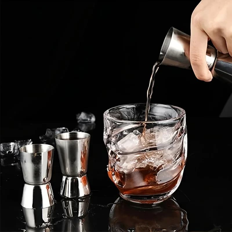 Messbecher aus Edelstahl, Cocktail-Shaker, Jigger, Doppel-Shot, Alkohol-Messbecher, Mischflasche, Party-Bar-Tool