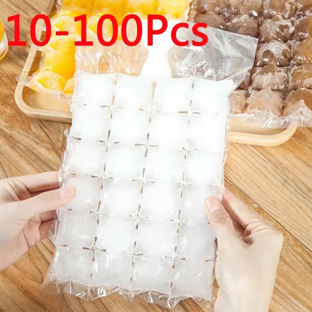 10-100pcs/pack Einweg-Eisbeutel, Gitter-Eiswürfelform für die Bar, selbstverschließender Eisbeutel, Eiswürfelbeutel, essbare Eiswürfel