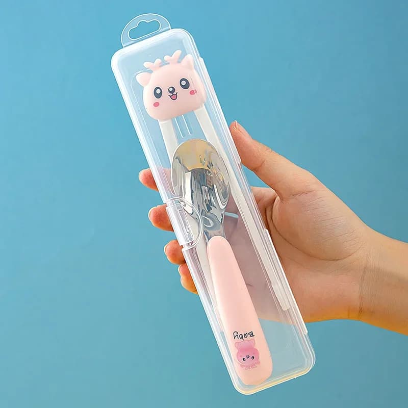 Tragbare transparente Besteckbox, Reise-Aufbewahrungsbox für Besteck mit Klappdeckel, staubdichte Box für Essstäbchen, Gabeln und Löffel