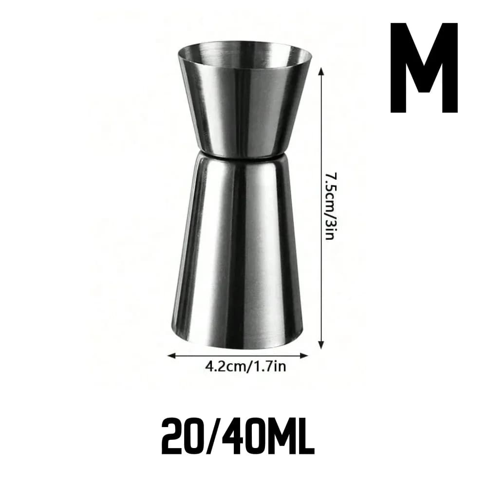 Messbecher aus Edelstahl, Cocktail-Shaker, Jigger, Doppel-Shot, Alkohol-Messbecher, Mischflasche, Party-Bar-Tool